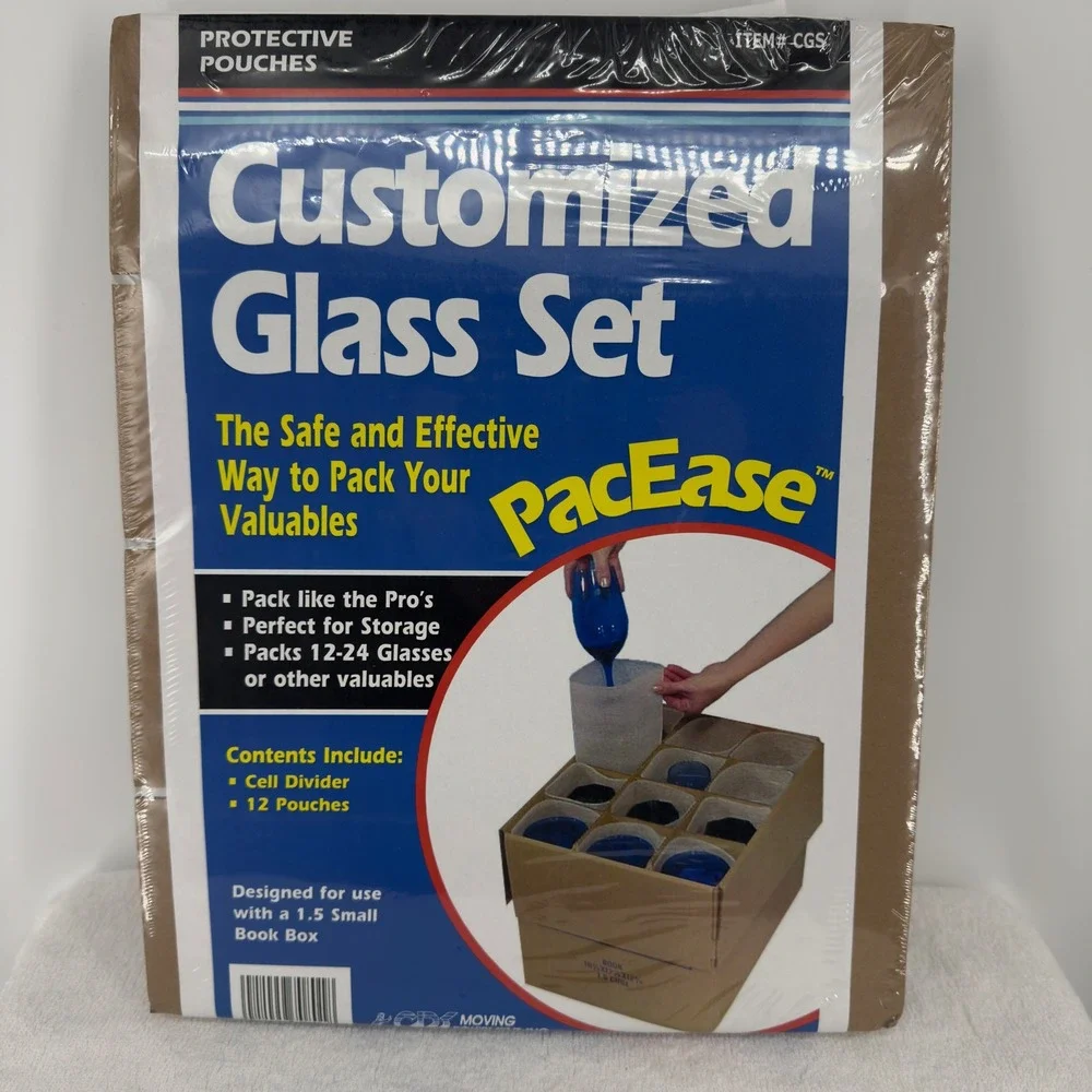 PacEase Customized Glass Set Protective Pouches Moving Storage Kit Item CGS NEW